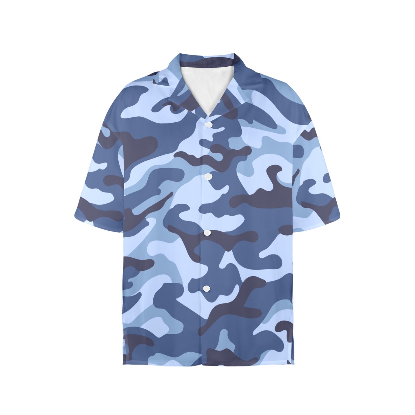 Blue Camouflage - Womens Hawaiian Shirt