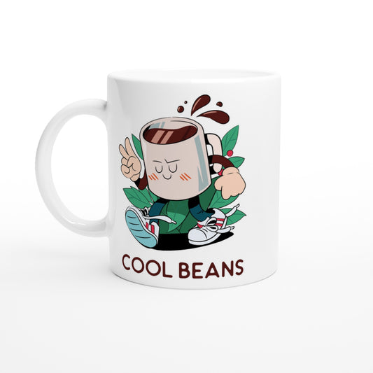 Cool Beans - White 11oz Ceramic Mug Default Title White 11oz Mug Coffee
