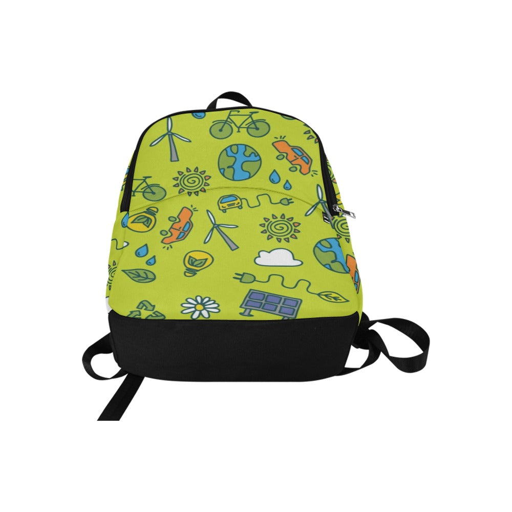 Go Green - Fabric Backpack for Adult Adult Casual Backpack Environment Printed Offshore