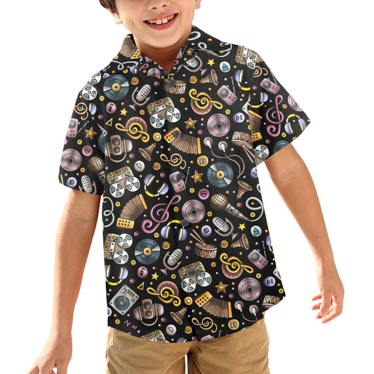 Retro Music Mix - Junior Boys Hawaiian Shirt