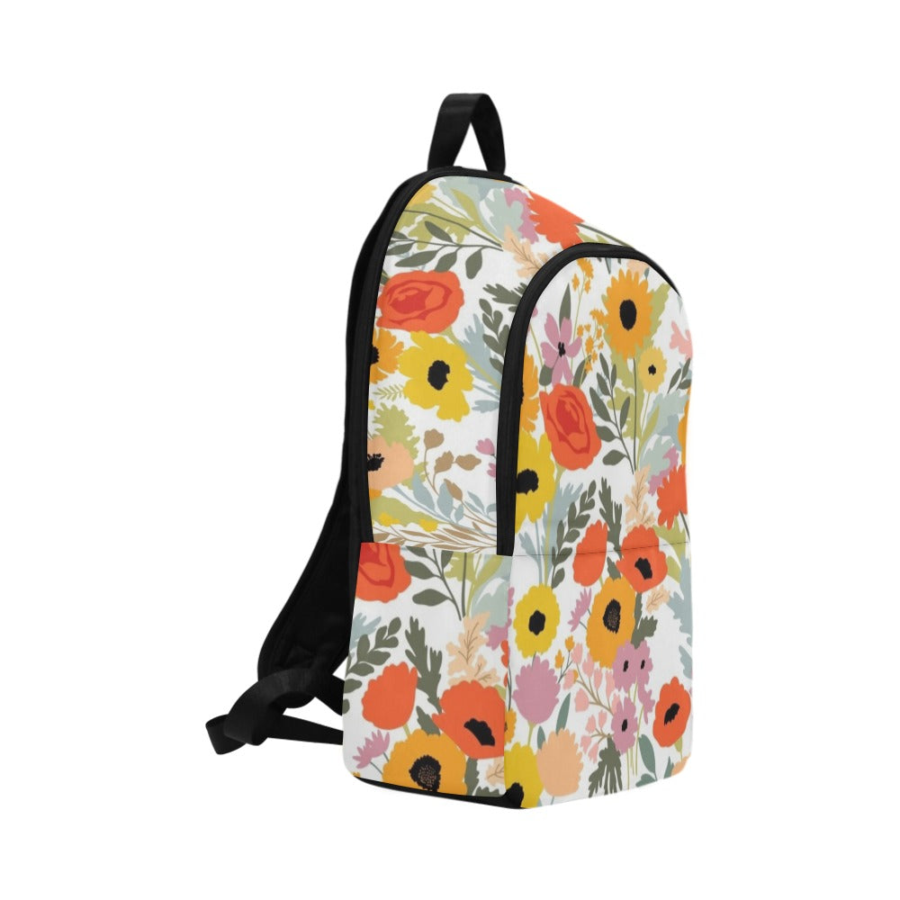 Fun Floral - Fabric Backpack for Adult Adult Casual Backpack Plants Printed Offshore