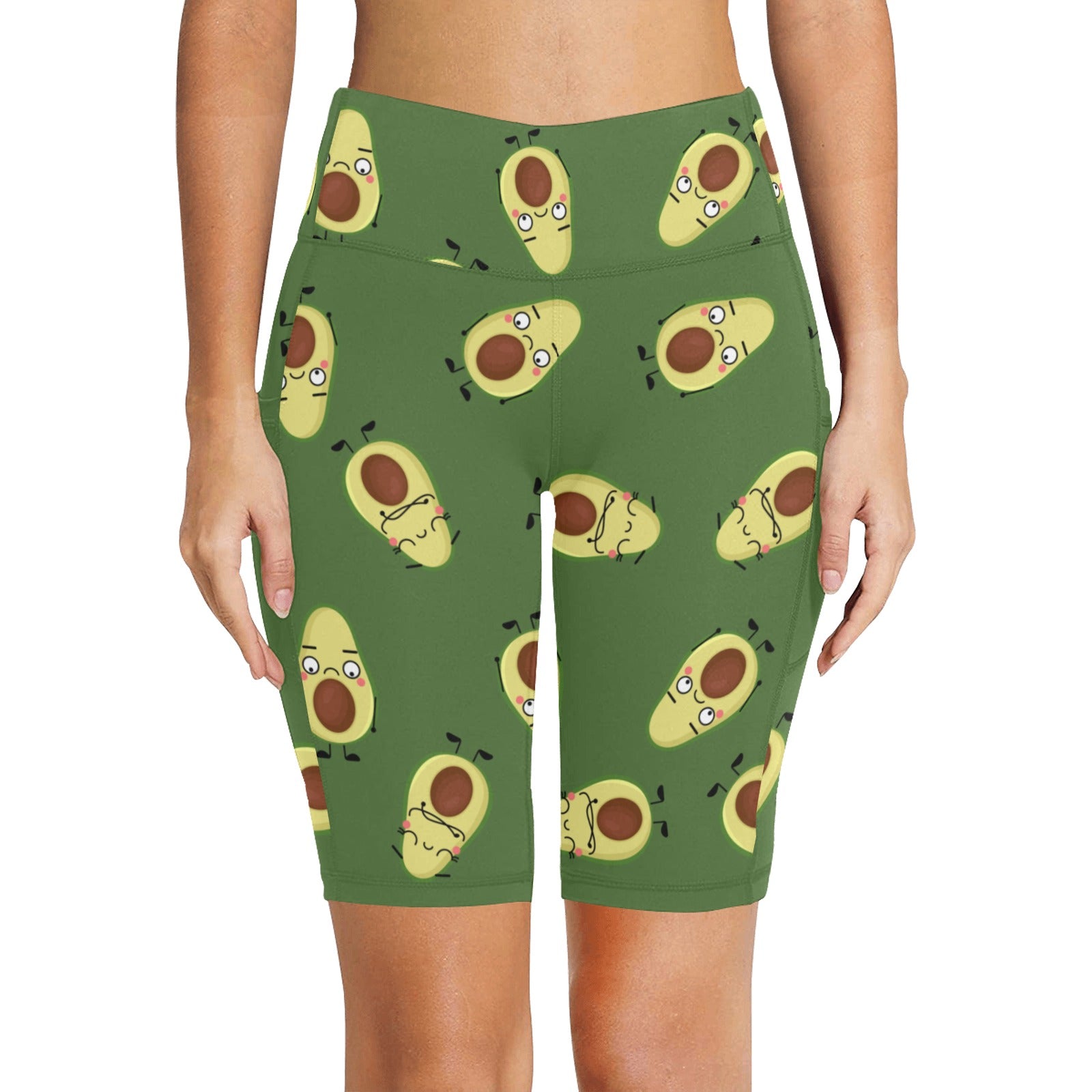 Avocado Characters - Women's Bike Shorts Womens Bike Shorts Printed Offshore