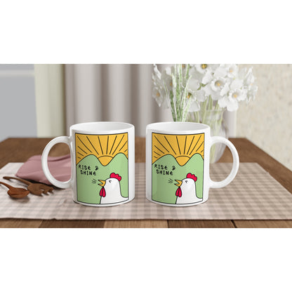 Rise And Shine - White 11oz Ceramic Mug White 11oz Mug animal Globally Fulfilled