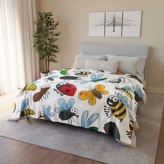 Little Creatures, Bugs - Soft Polyester Blanket 60" × 80" Blanket