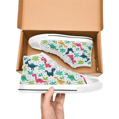 Cute Dinosaurs - Men's High Top Canvas Shoes