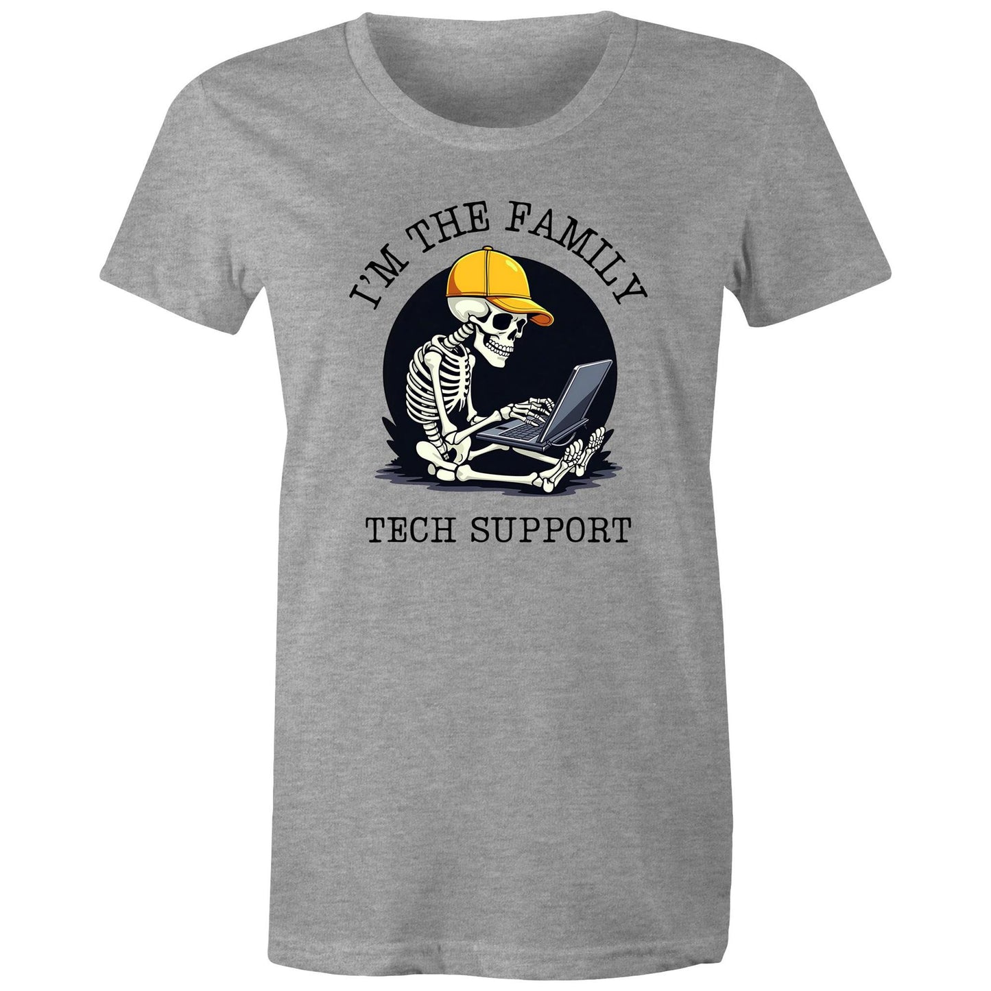 I'm The Family Tech Support - Womens T-shirt Grey Marle Womens T-shirt Printed In Australia Tech