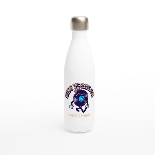 Keeping The Blues Alive - White 17oz Stainless Steel Water Bottle Default Title White Water Bottle Music