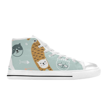 Cat Stretch - Kids' High Top Canvas Shoes