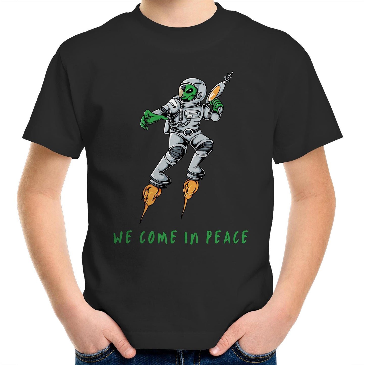 Alien Invasion, We Come In Peace - Kids Youth T-Shirt