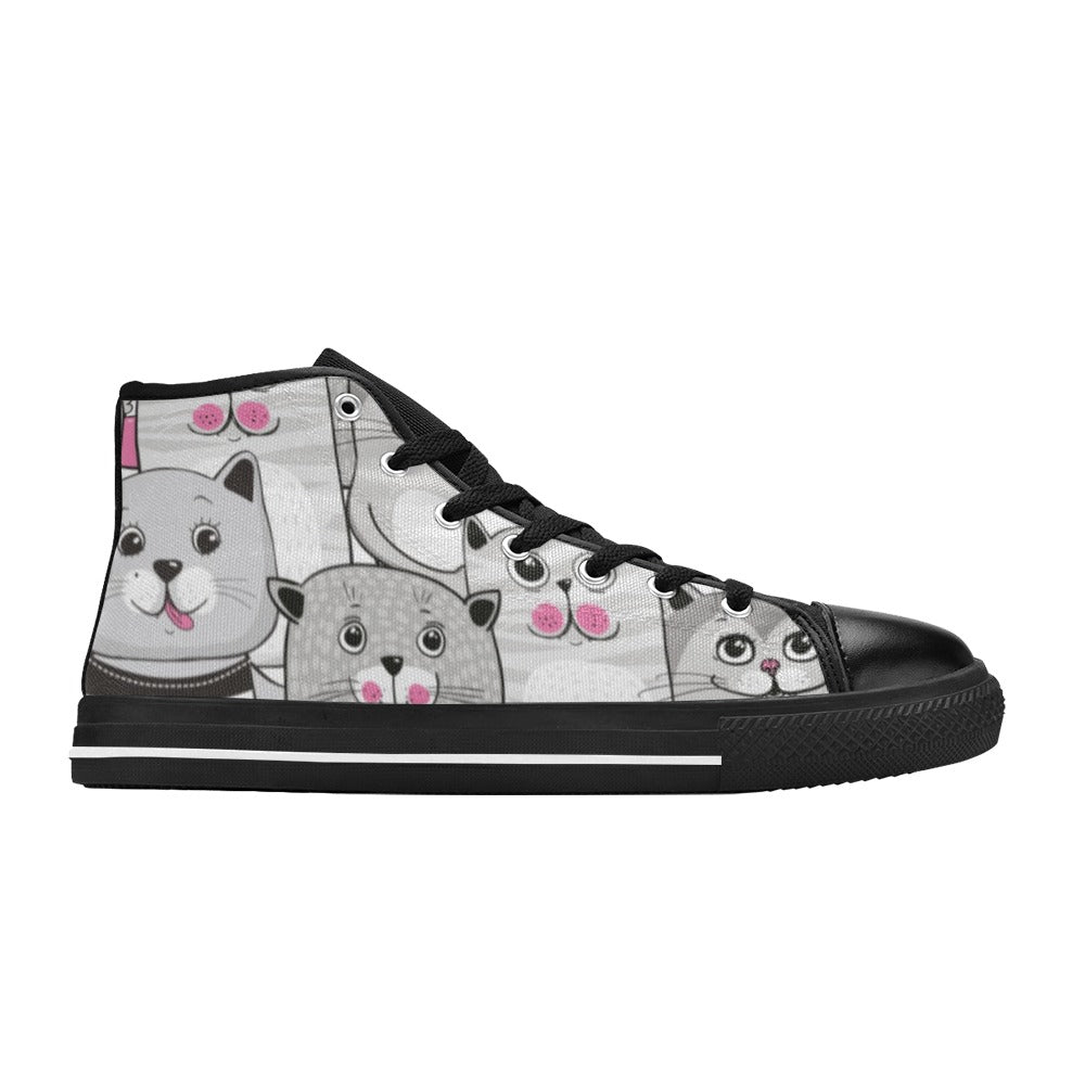 Cartoon Cats - Women's High Top Canvas Shoes