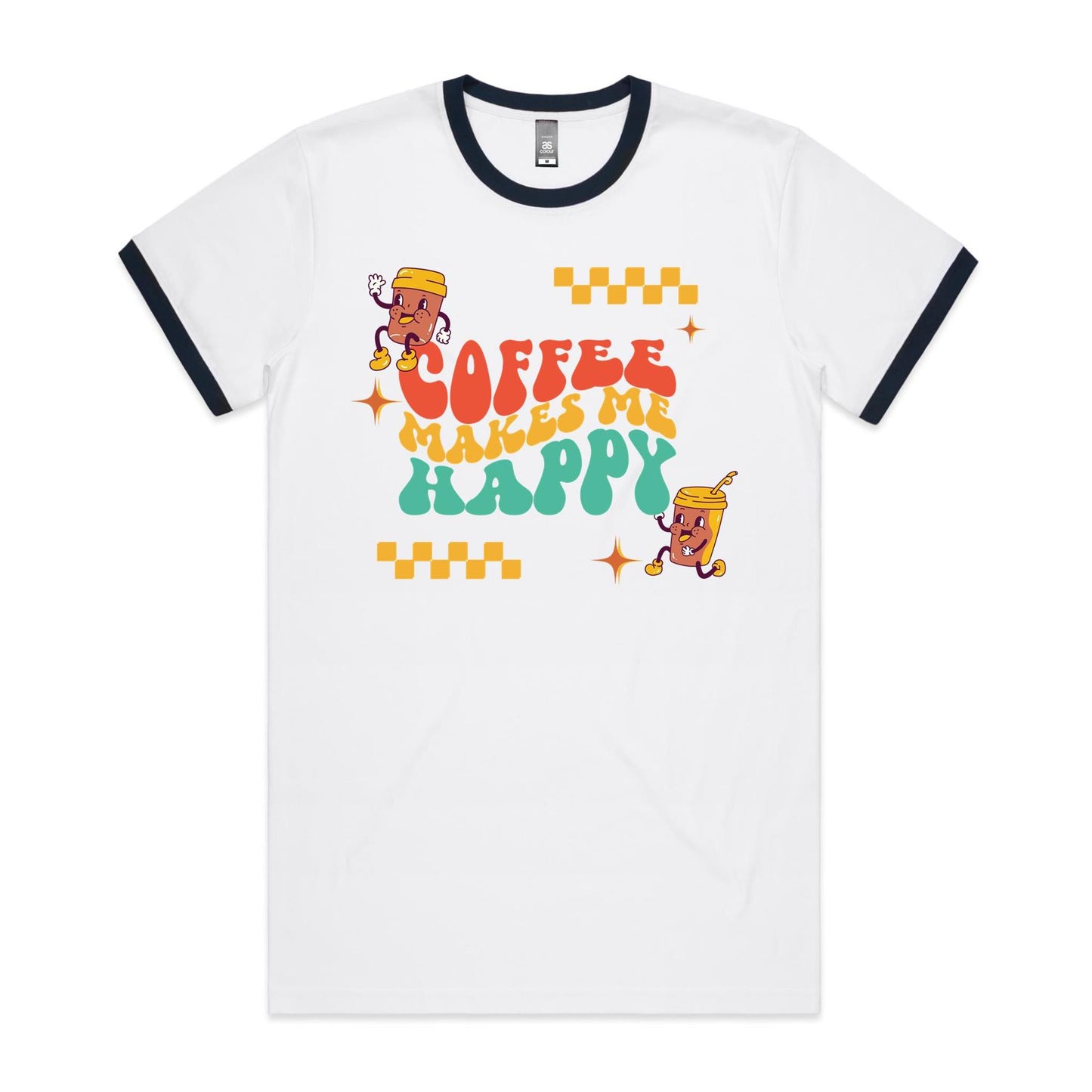 Coffee Makes Me Happy - Staple Ringer Tee