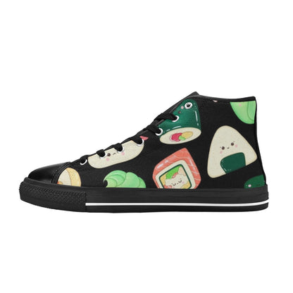 Happy Sushi - Kids High Top Canvas Shoes Kids High Top Canvas Shoes Food Printed Offshore