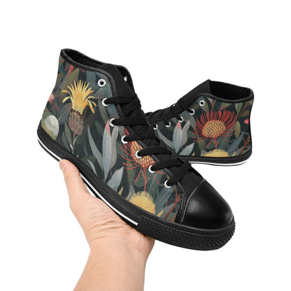 Australian Native Flowers - Women's High Top Canvas Shoes