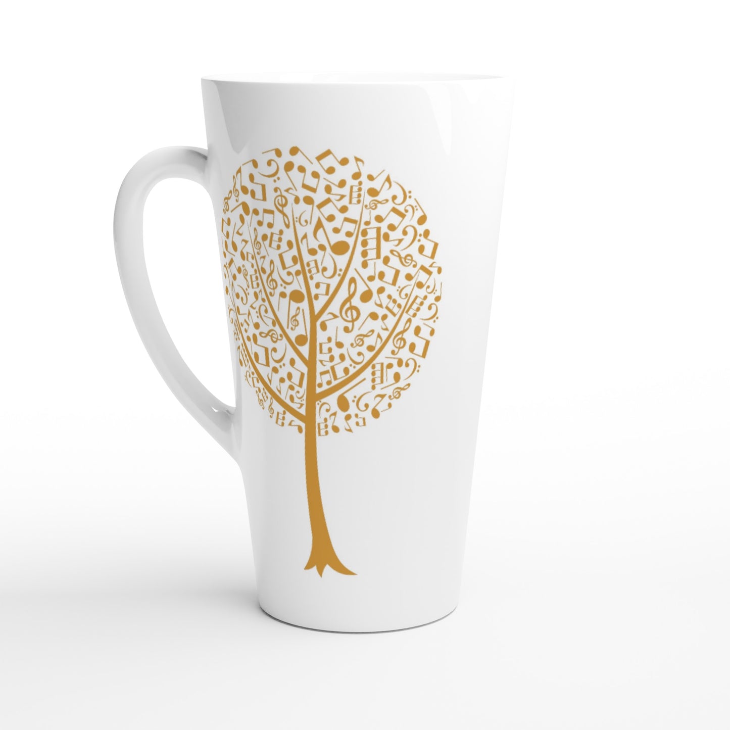 Music Tree - White Latte 17oz Ceramic Mug Default Title Latte Mug Music Plants