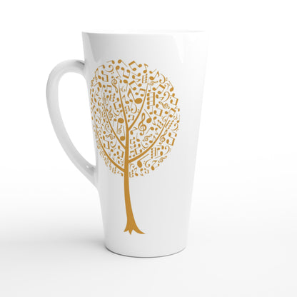 Music Tree - White Latte 17oz Ceramic Mug Default Title Latte Mug Music Plants