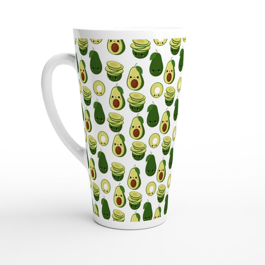 Cute Avocados - White Latte 17oz Ceramic Mug Default Title Latte Mug food
