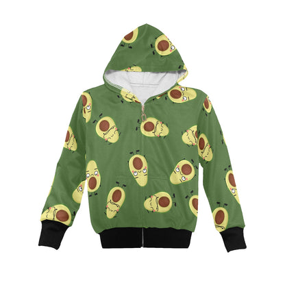 Avocado Characters - Senior Girls Zip Up Hoodie