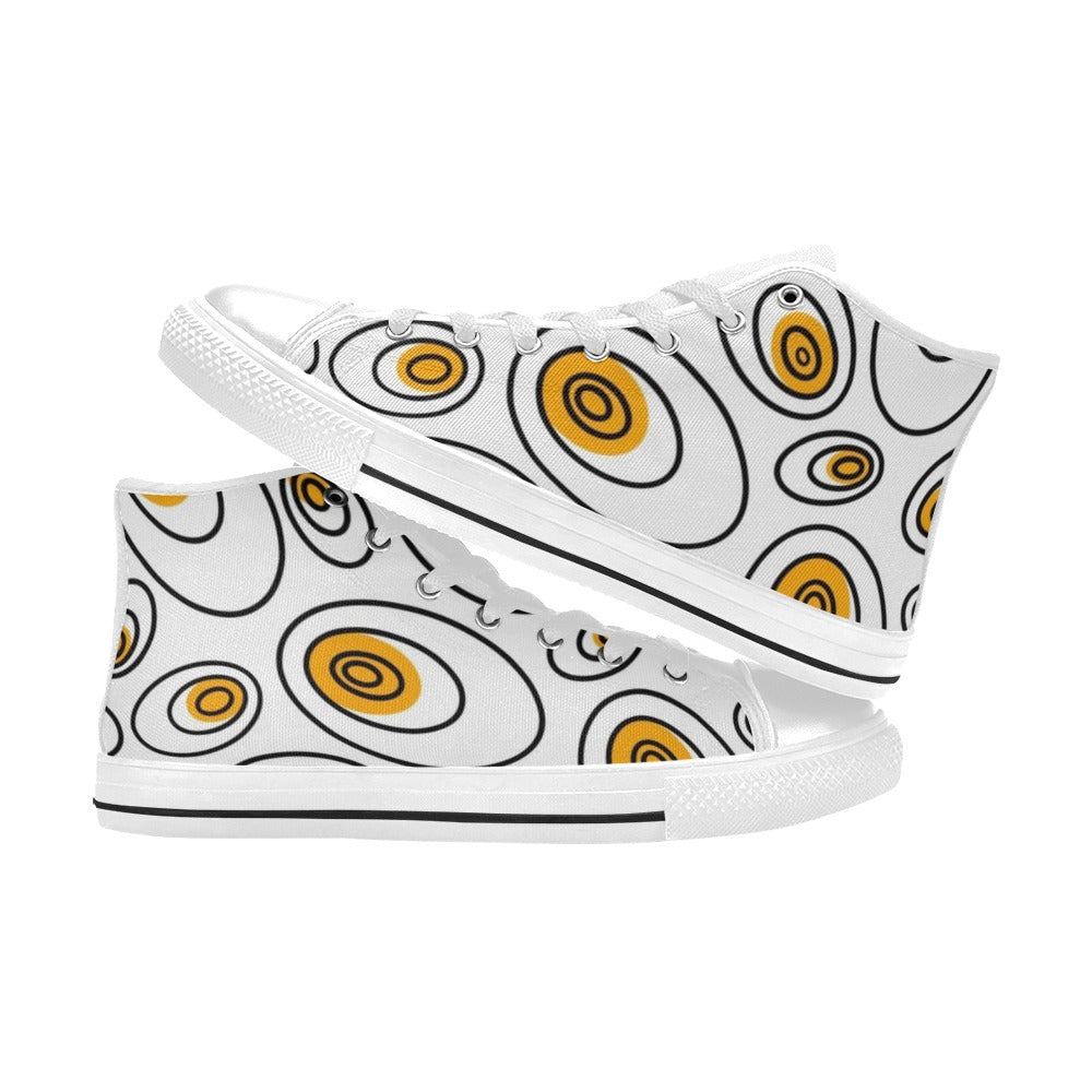 Abstract Eggs - Men's High Top Canvas Shoes