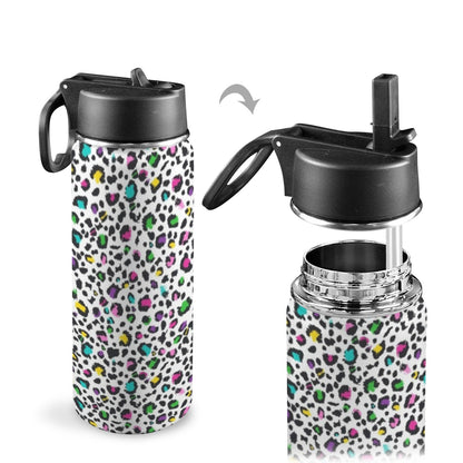 Animal Print In Colour - Insulated Water Bottle with Straw Lid (18oz) Insulated Water Bottle with Swing Handle Printed Offshore