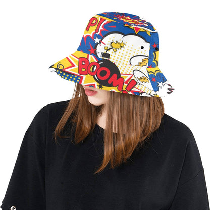 Blue Comic Book - Womens Bucket Hat