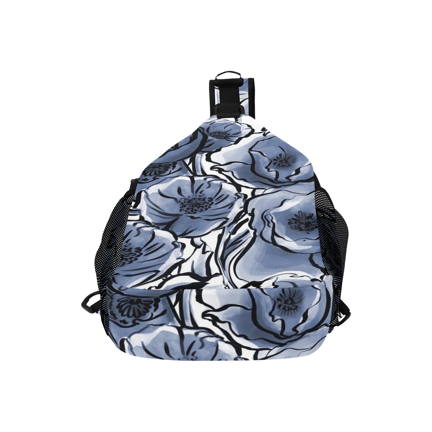 Blue And White Floral - Cross-Body Chest Bag Cross-Body Chest Bag