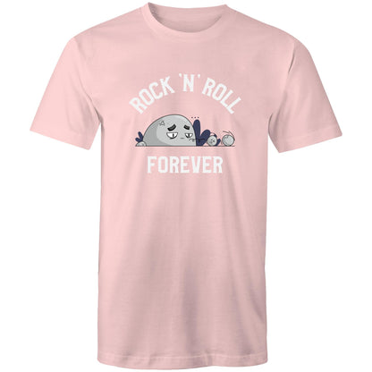 Rock 'N' Roll Forever - Mens T-Shirt Pink Mens T-shirt Music