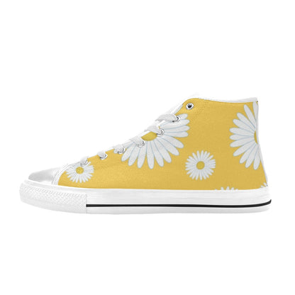 Daisy On Yellow - Women's High Top Canvas Shoes