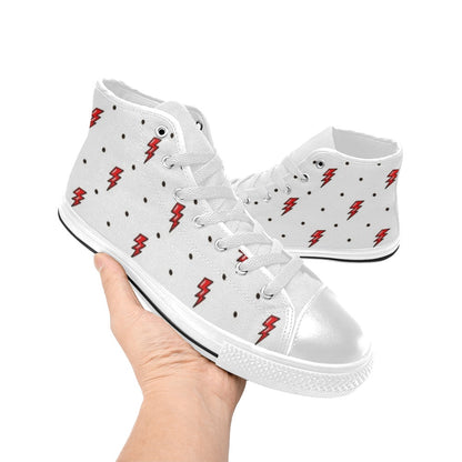 Red Lightning - Women's High Top Canvas Shoes