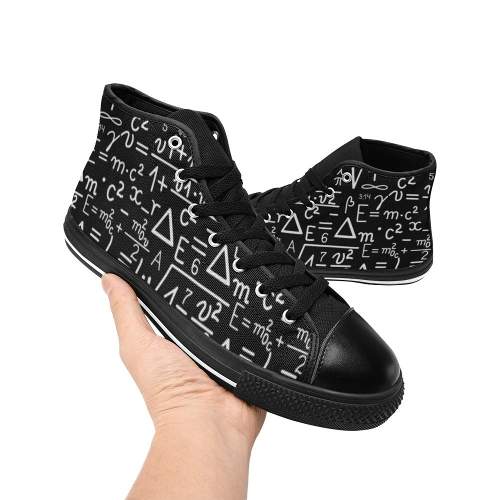 Mathematics - Men's High Top Canvas Shoes