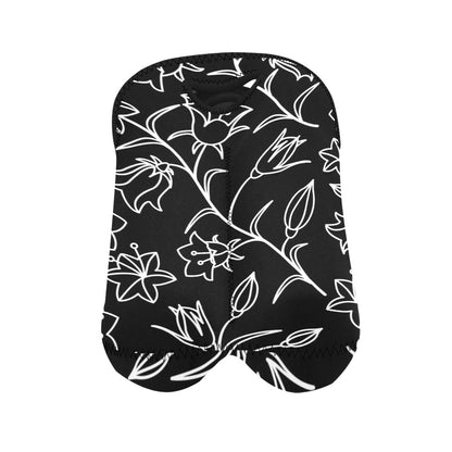 Black And White Floral - 2-Bottle Neoprene Wine Bag 2 Bottle Wine Bag Plants Printed Offshore