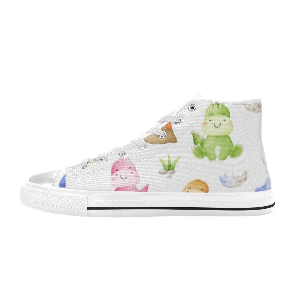 Hatching Dinosaurs - Kids' High Top Canvas Shoes