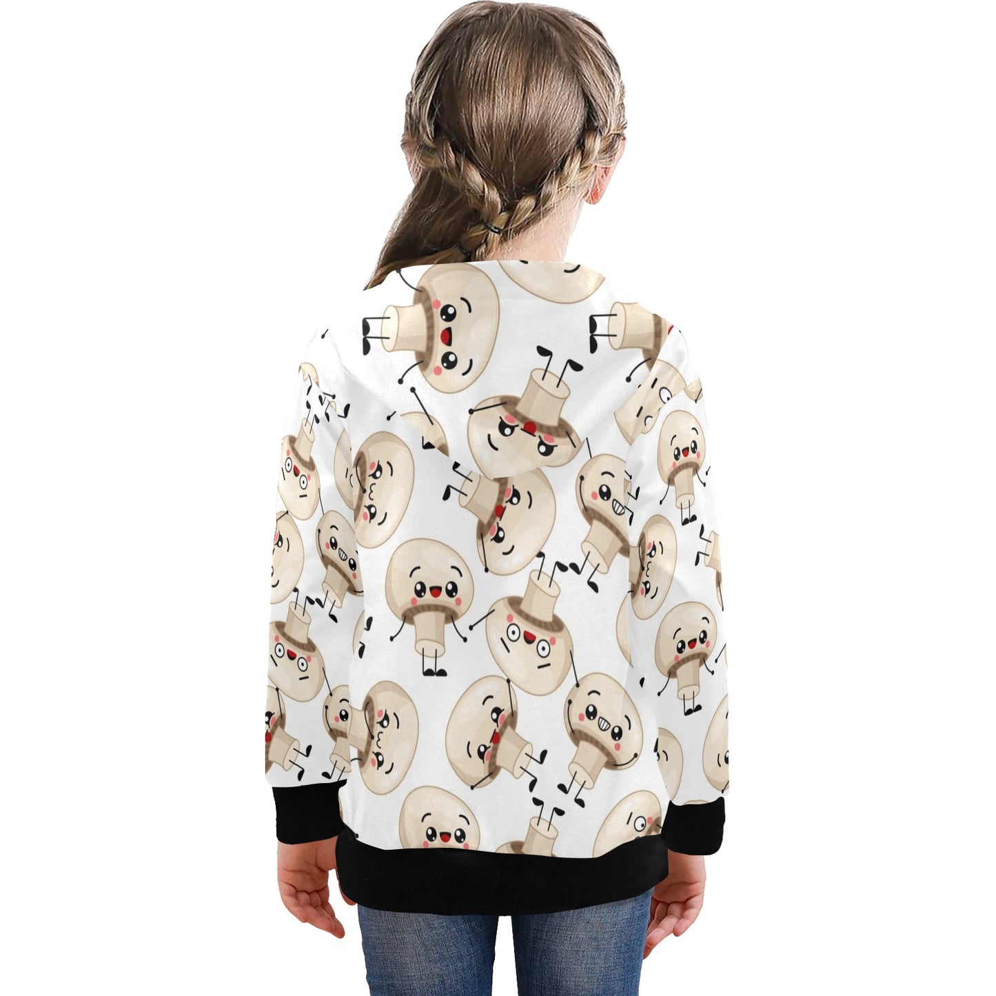 Cute Mushrooms - Senior Girls Zip Up Hoodie