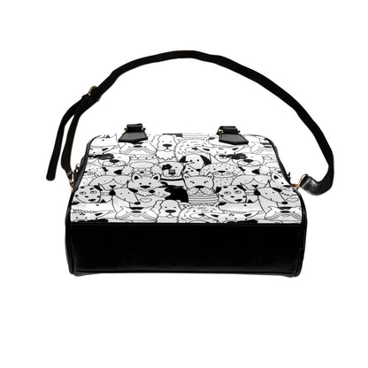 Black And White Dogs - Shoulder Handbag