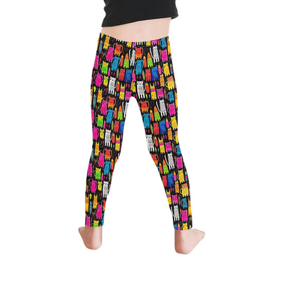 Colourful Cats - Kid's Ankle Length Leggings