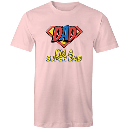 I'm A Super Dad - Mens T-Shirt Pink Mens T-shirt Dad Printed In Australia