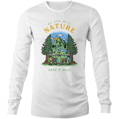 Be One With Nature, Skeleton - Long Sleeve T-Shirt White Unisex Long Sleeve T-shirt Environment Summer