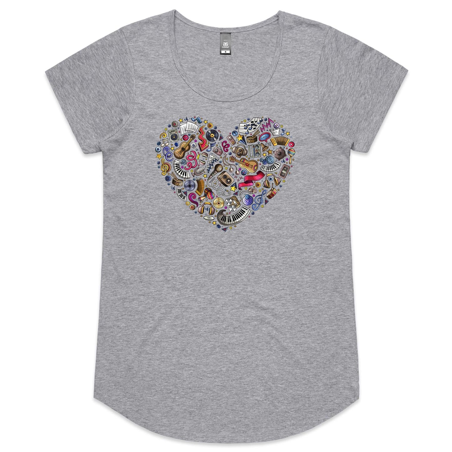 Heart Music - Womens Scoop Neck T-Shirt