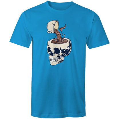 Coffee Skull - Mens T-Shirt Arctic Blue Mens T-shirt Coffee