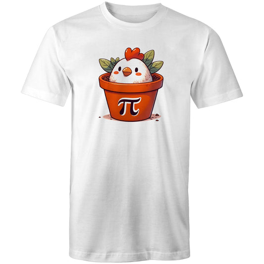 Chicken Pot Pi - Mens T-Shirt White Mens T-shirt animal Maths Printed In Australia