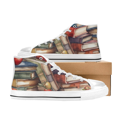 Watercolour Books - Men's High Top Canvas Shoes