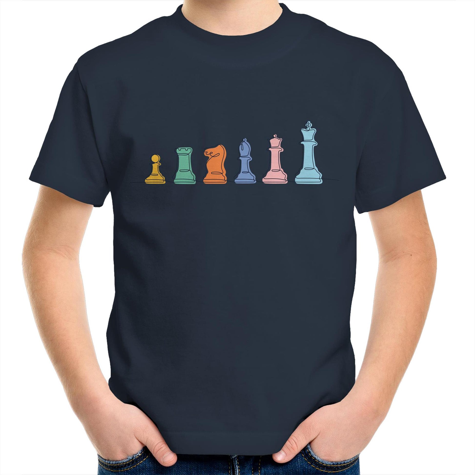 Chess - Kids Youth T-Shirt Navy Kids Youth T-shirt Chess Games