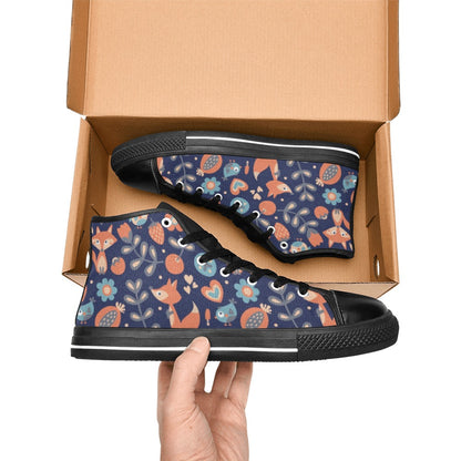 Cute Fox - Women's High Top Canvas Shoes