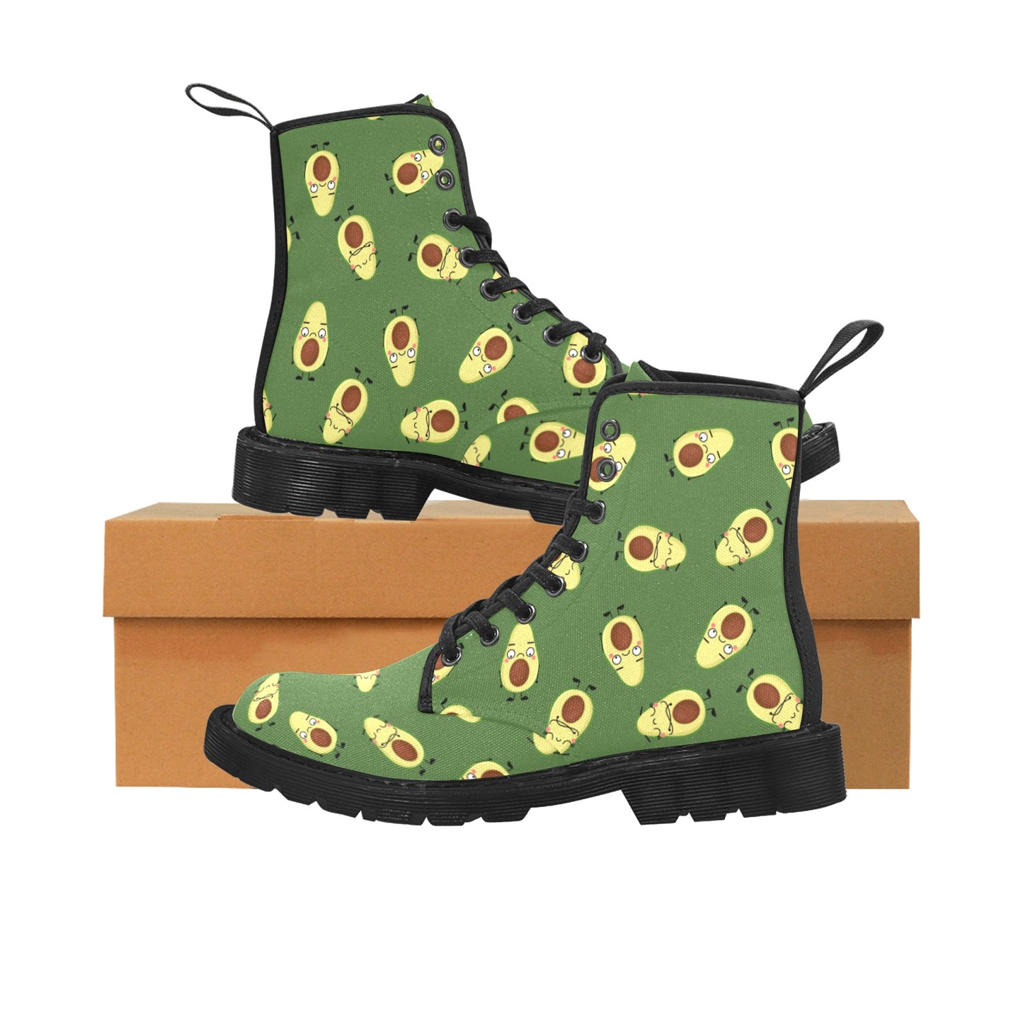 Avocado Characters - Martin Boots for Women (Black)