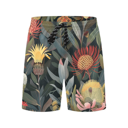 Australian Native Flowers - Men's Mid-Length Beach Shorts