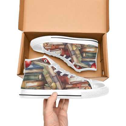 Watercolour Books - Men's High Top Canvas Shoes