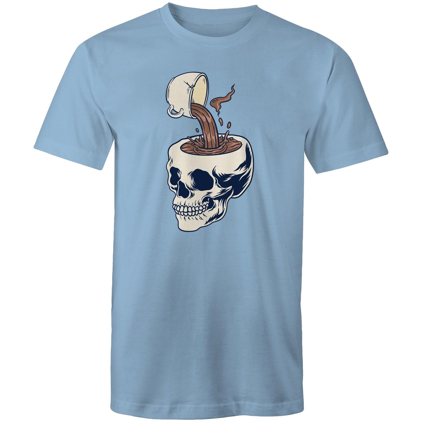 Coffee Skull - Mens T-Shirt Carolina Blue Mens T-shirt Coffee