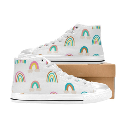 Cloud Rainbows - Kids' High Top Canvas Shoes