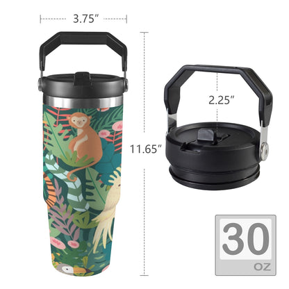 Tropical Jungle Animals - 30oz Tumbler with Top Handle