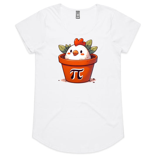 Chicken Pot Pi - Womens Scoop Neck T-Shirt White Womens Scoop Neck T-shirt animal Maths Printed In Australia