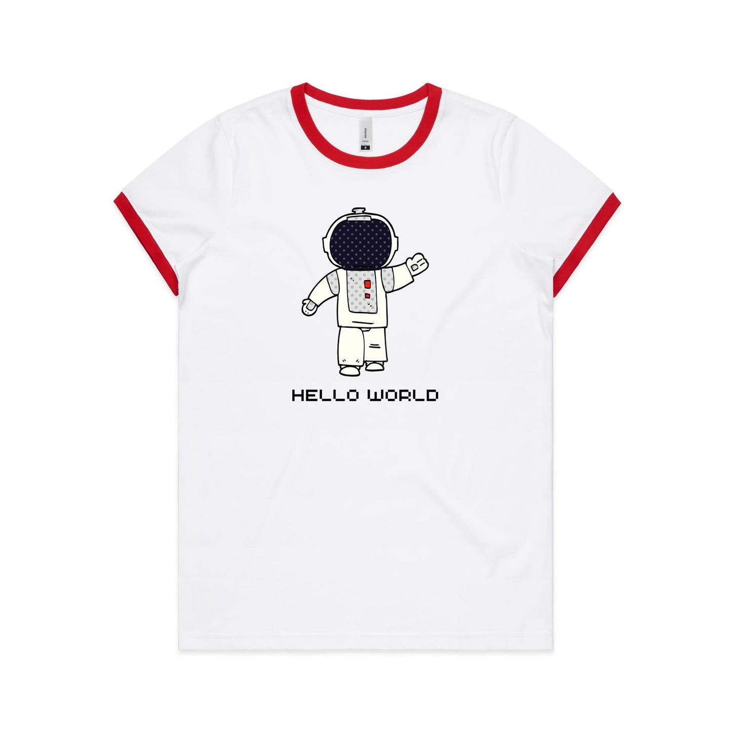 Astronaut, Hello World - Women's Ringer Tee